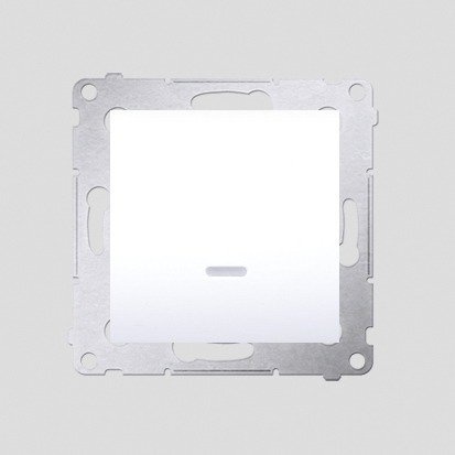 Simon 54 Premium Blanc Interrupteur unipolaire avec rétro-éclairage LED (module), connecteur rapide, DW1L.01/11